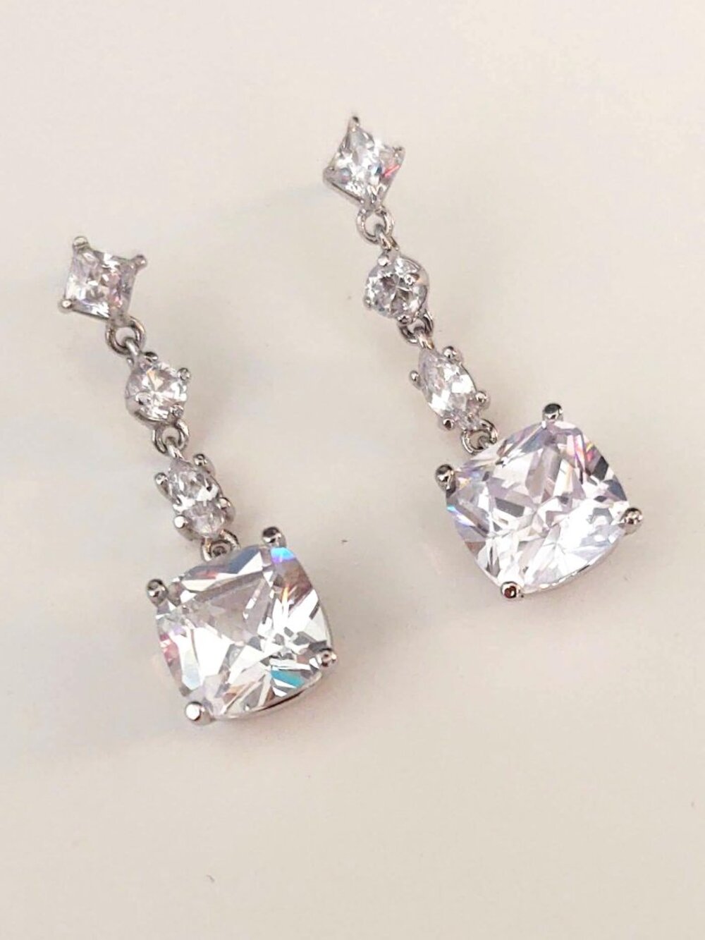 Faux diamond drop earrings